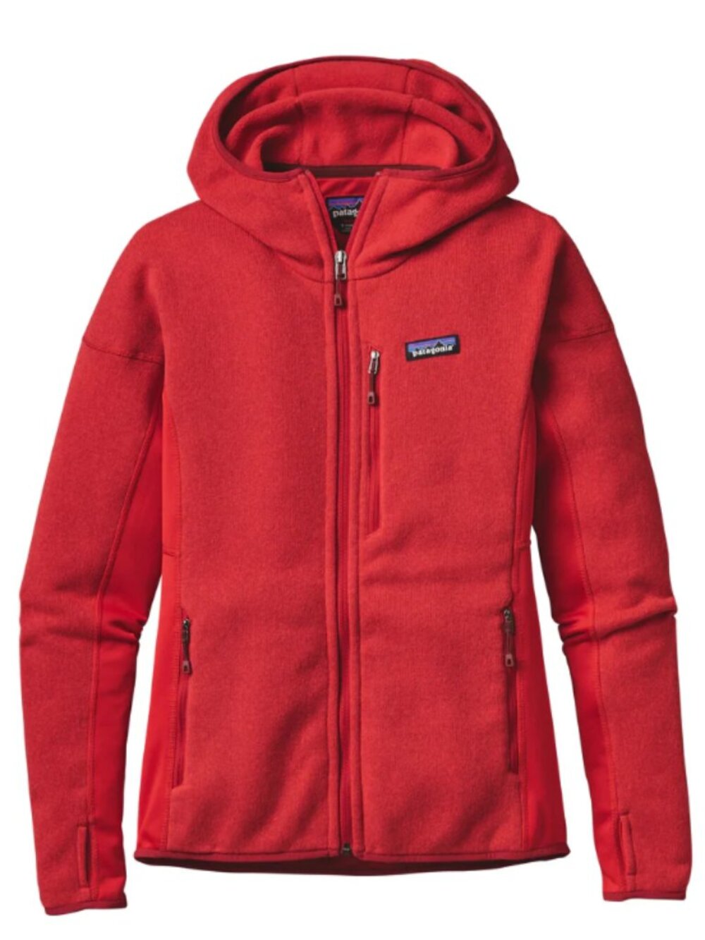 Patagonia W's Performance Better Sweater Hoody Jacket French Red Full Zip Sz XS